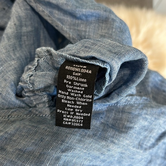 🆕 Anthropologie Sanctuary Linen Montana Tie Front Chambray Romper - Picture 8 of 10